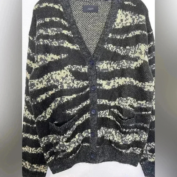 NWOT Asos ADPT oversized jacquard cardigan in zebra in black - Picture 5 of 9
